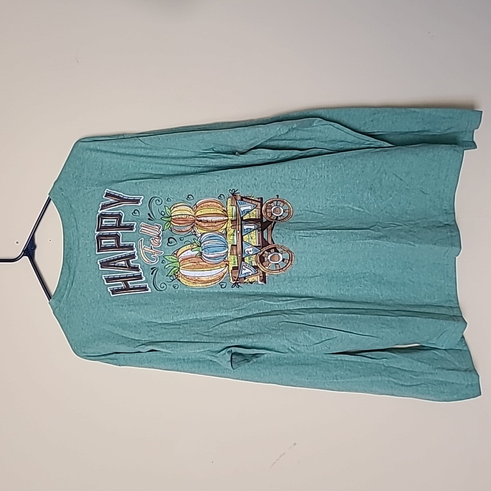 Happy fall Southern y'all Green Graphic Long Sleeves Shirt Size XL